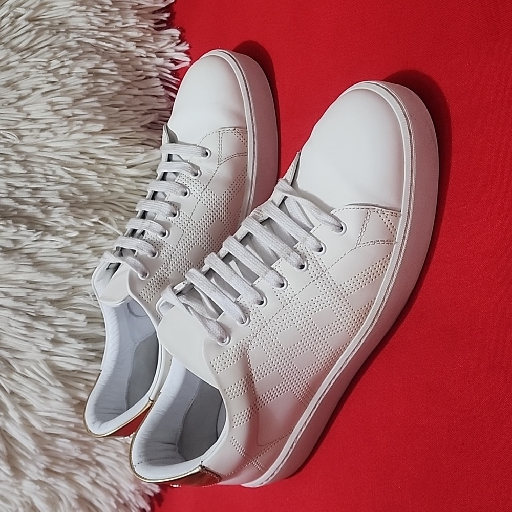 Burberry White Westford Check Sneakers - Picture 3 of 12